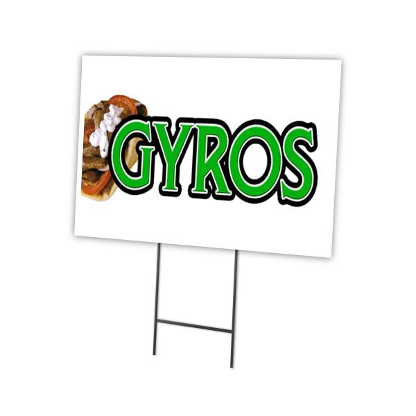 Signmission Gyros Yard Sign & Stake outdoor plastic coroplast window, C-1216 Gyros C-1216 Gyros - main